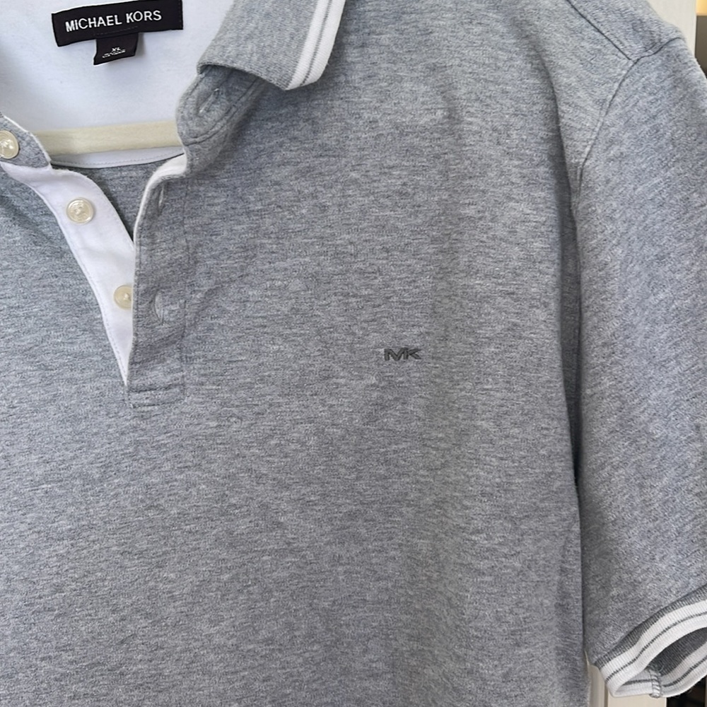 Michael Kors Men’s Short Sleeve Polo Golf Shirt Size XL Gray - Picture 3 of 5